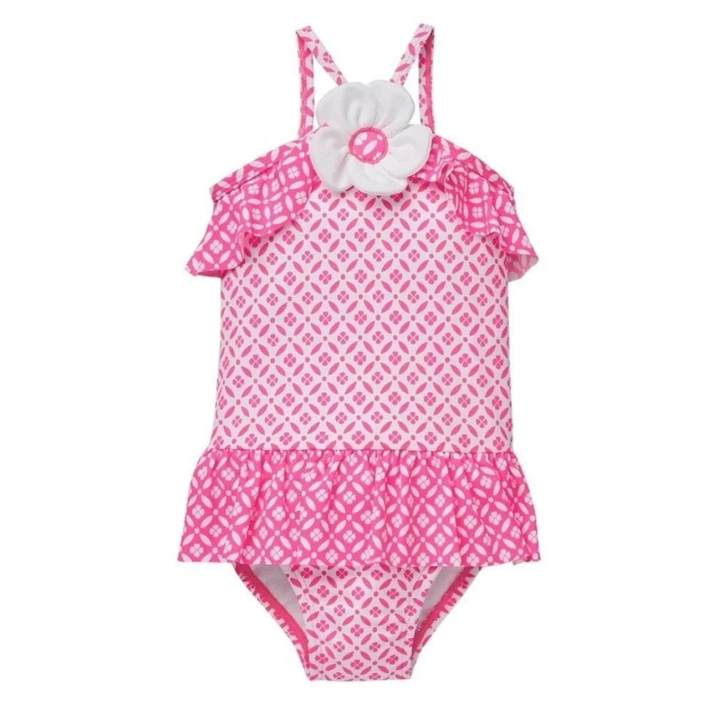 Janie & Jack Baby Girl Ruffle Flower Swimsuit 12M 18M 24M Vacation